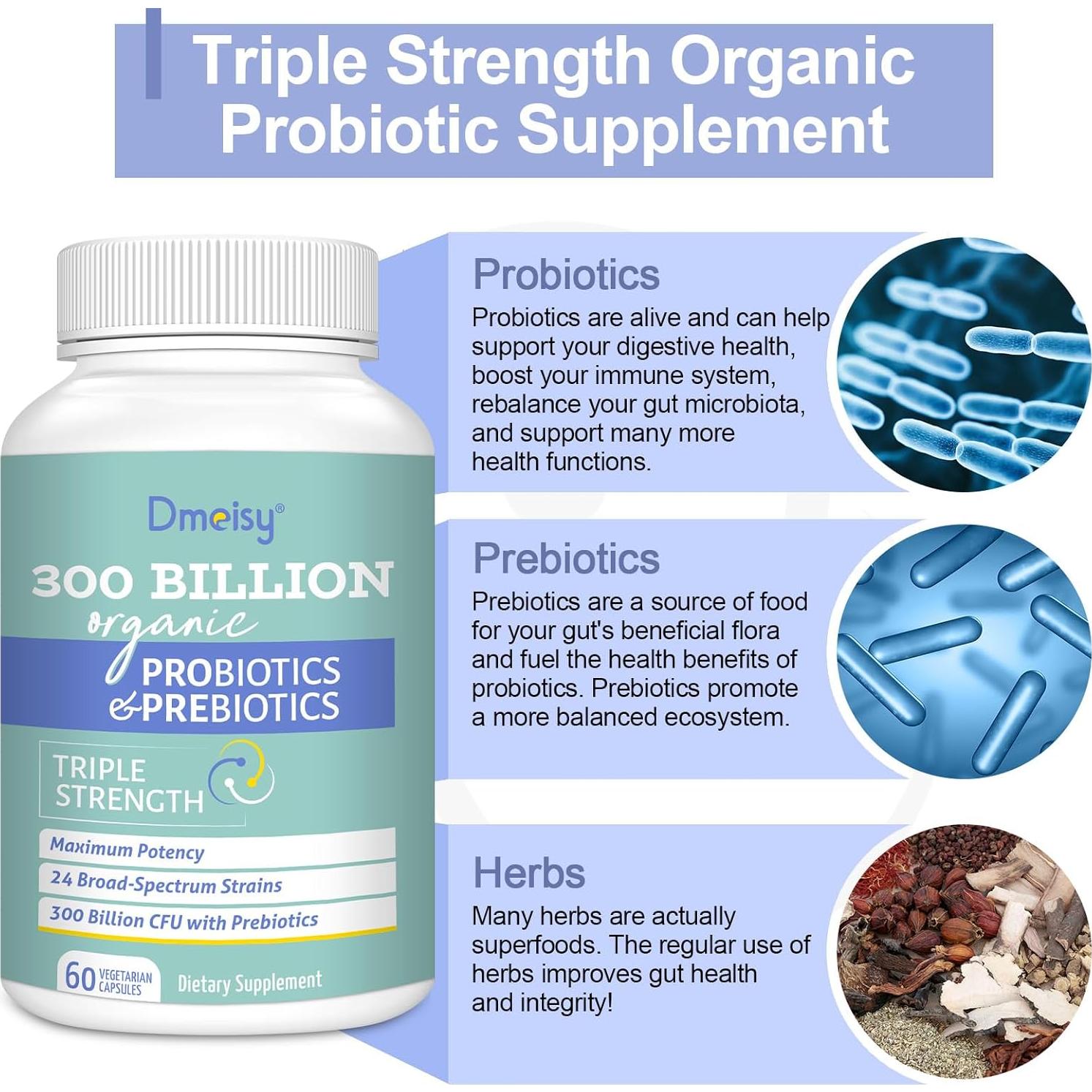 Probioticos Dmeisy 300 Mil Millones CFU 60 Cápsulas