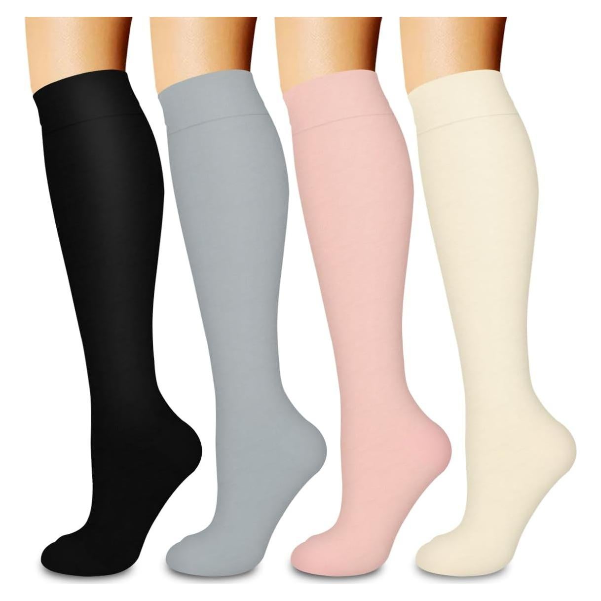 Calcetines de Compresión COOLOVER 4 Pares para Mujeres y Hombres