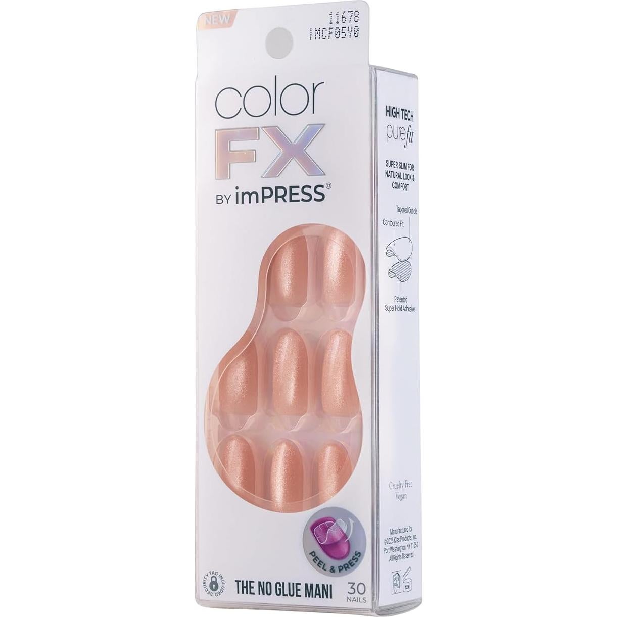 KISS imPRESS Uñas Postizas Sin Pegamento 30 Pcs Medianas