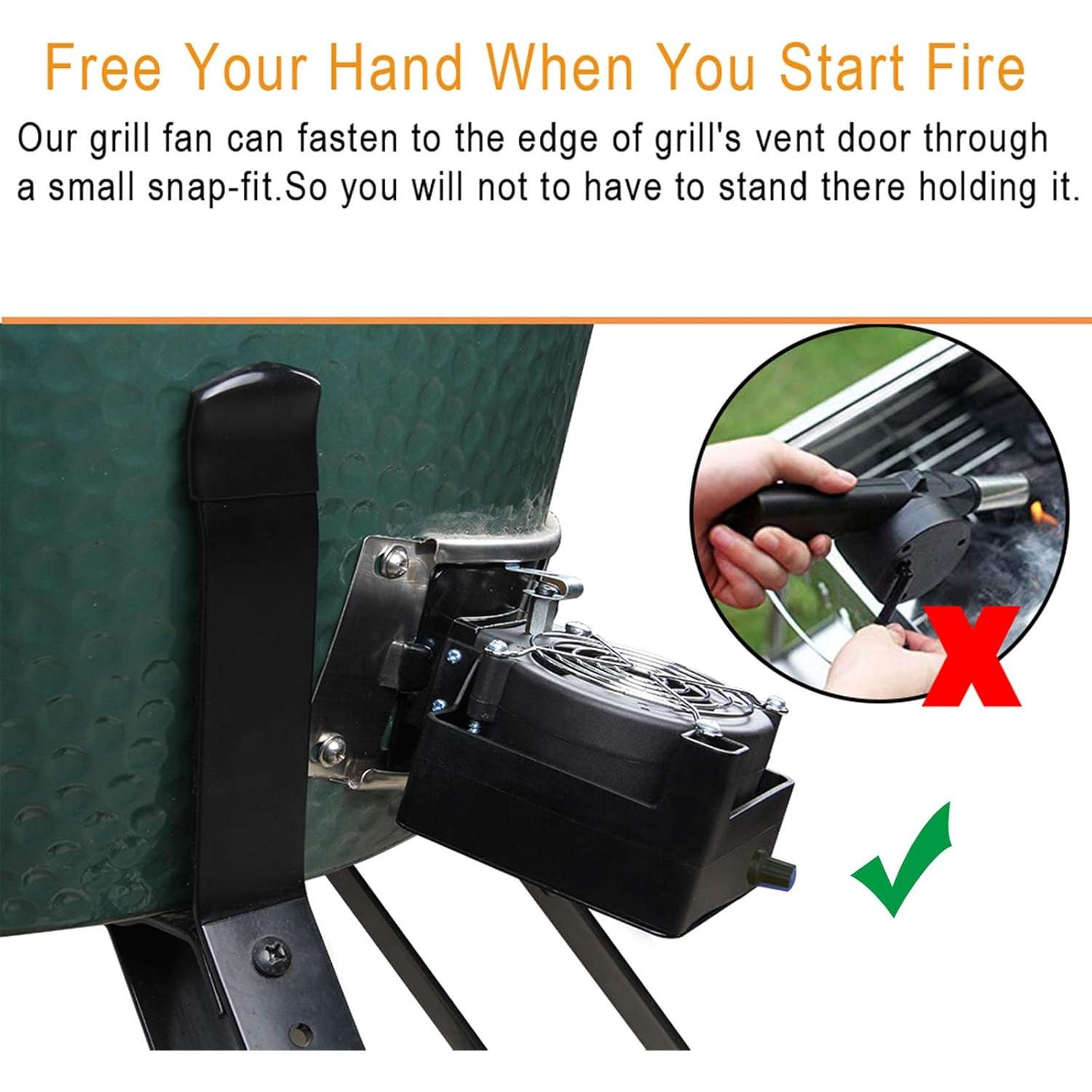 Ventilador BBQ Eléctrico Mydracas 12V para Parrilla Kamado