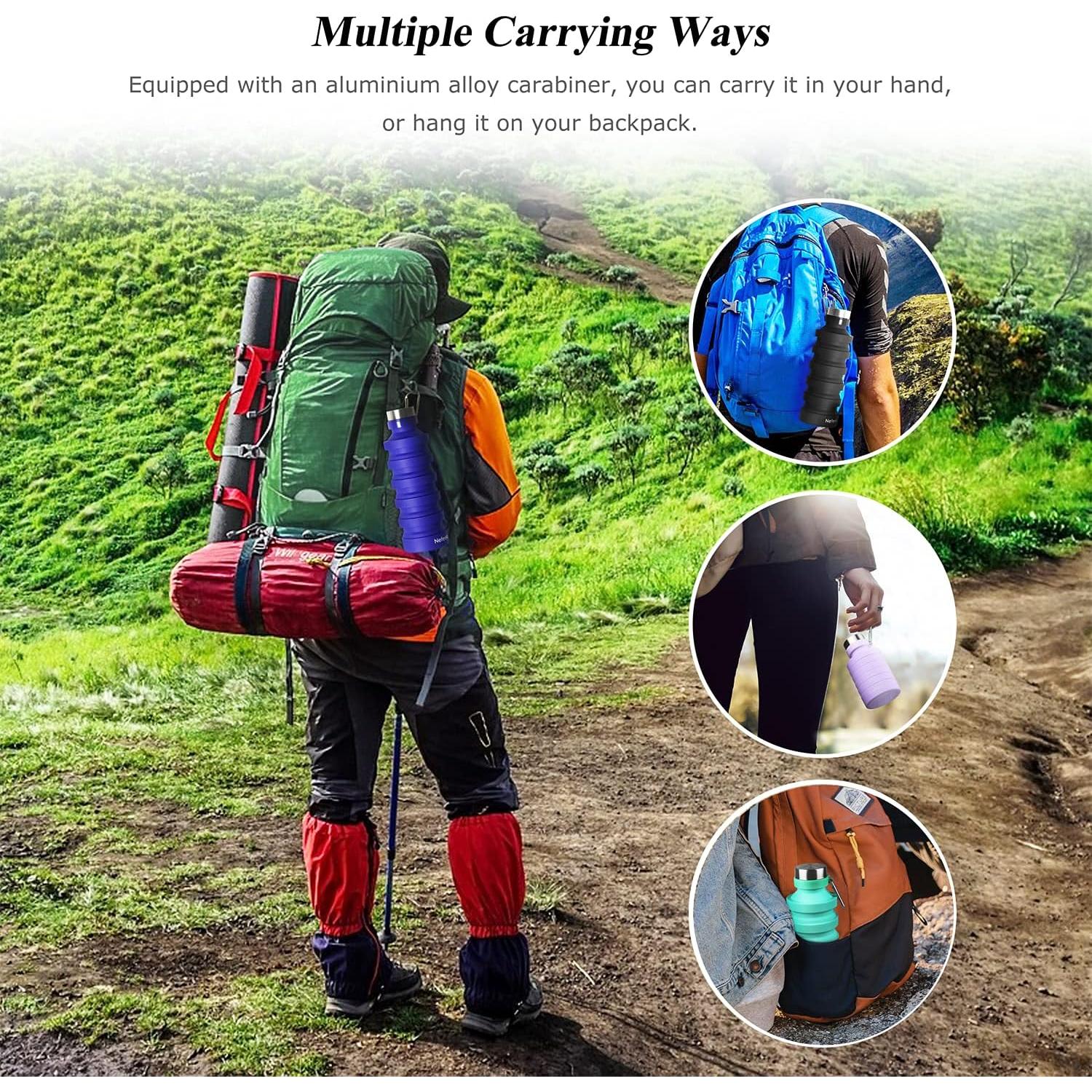 Botella de Agua Plegable Nefeeko 532ml Silicona a Prueba de Fugas