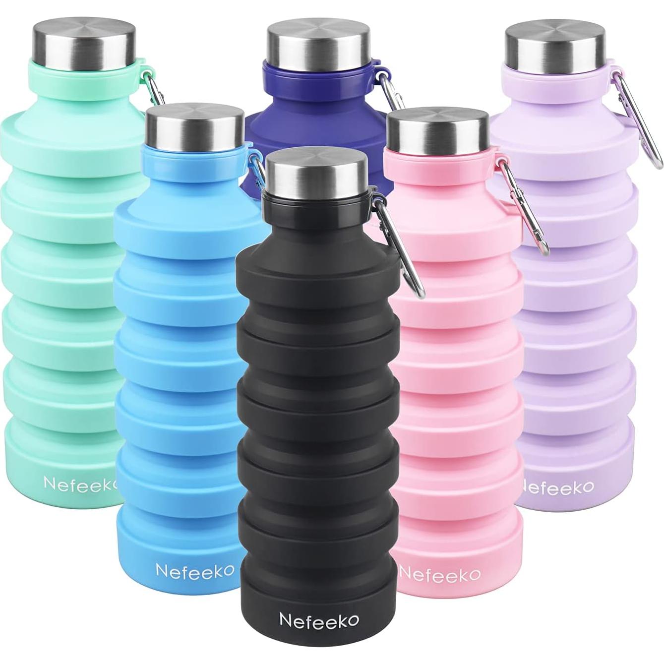 Botella de Agua Plegable Nefeeko 532ml Silicona a Prueba de Fugas