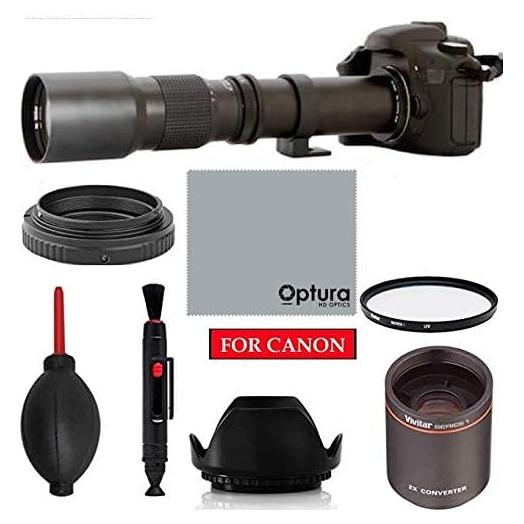 Lente Telefoto Manual 500mm f/8 OPTURA HD para Canon DSLR