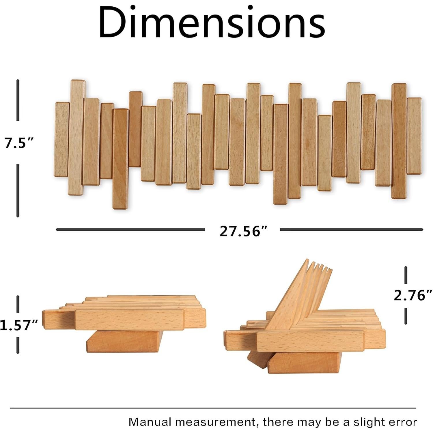 Perchero de Madera Haya Acsigesn 7 Ganchos Plegables Moderno