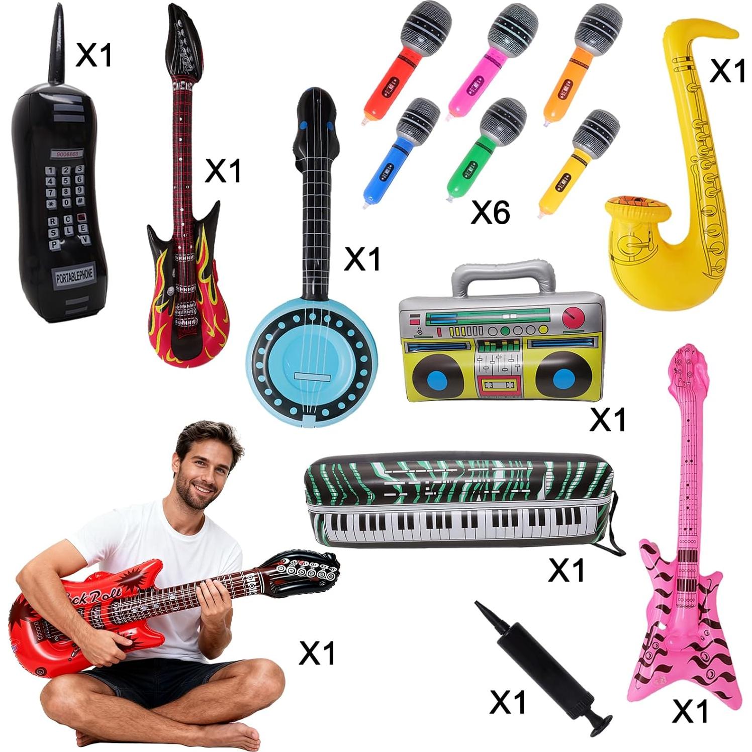 Set de Juguetes Inflables Fumwase 15 Piezas Fiesta Rock