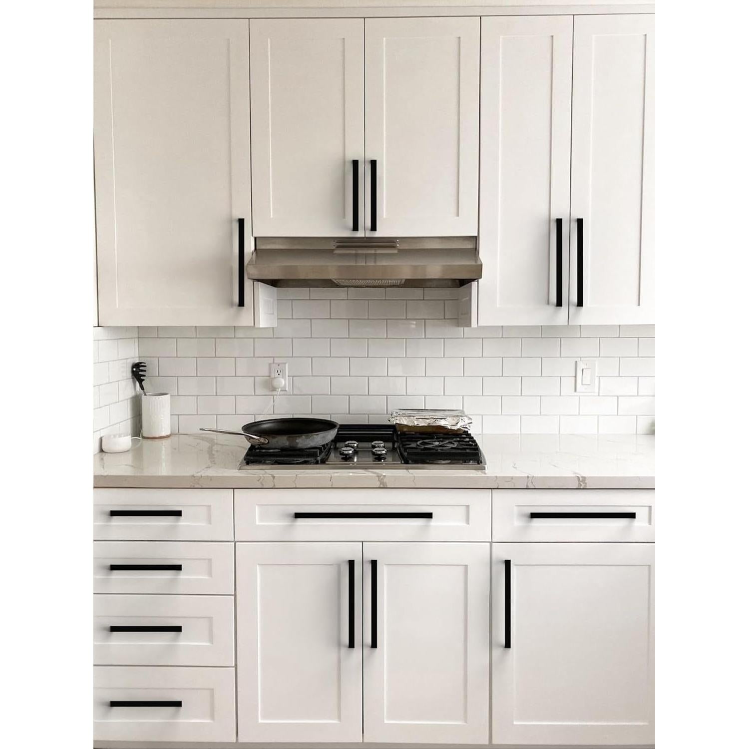 Paquete de 10 Tiradores de Gabinete Asimerdeco 128mm Negro Mate