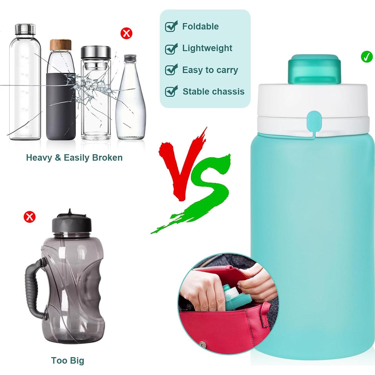 Botella de Agua Plegable PLTCAT 550ml A Prueba de Fugas