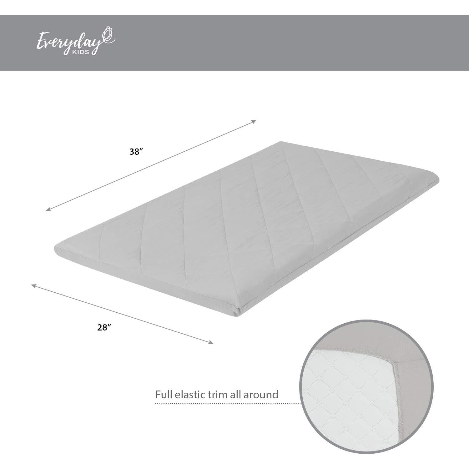 Sábana Acolchada para Cuna Portátil Everyday Kids Gris