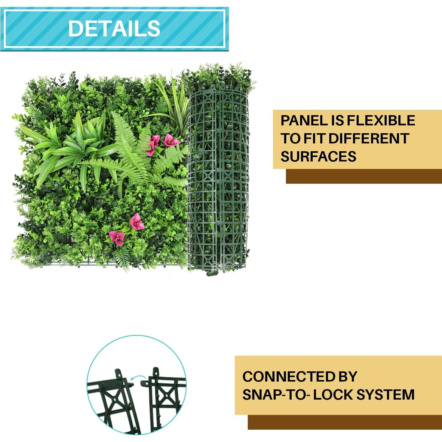 Paneles de Boxwood Artificial COARBOR 8 Piezas 50x50 cm