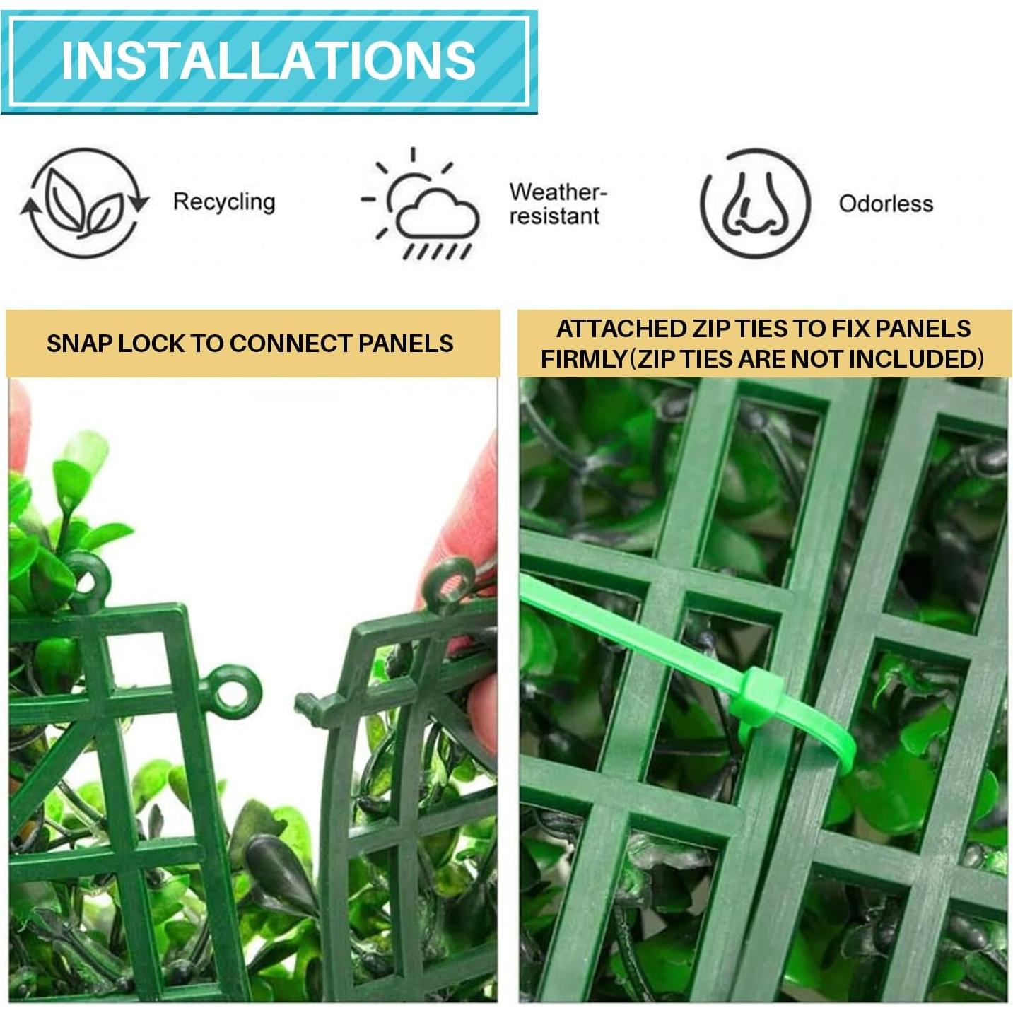 Paneles de Boxwood Artificial COARBOR 8 Piezas 50x50 cm