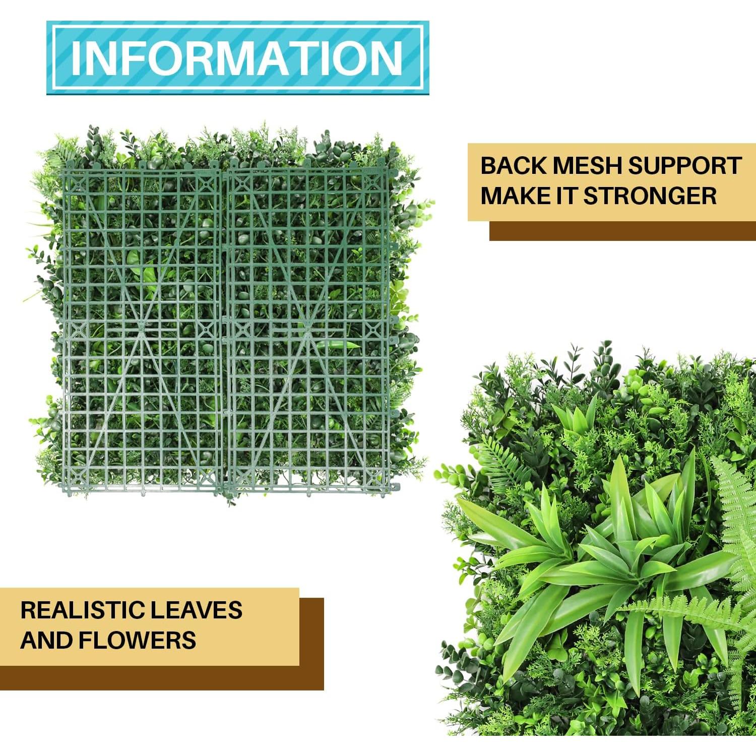 Paneles de Boxwood Artificial COARBOR 8 Piezas 50x50 cm