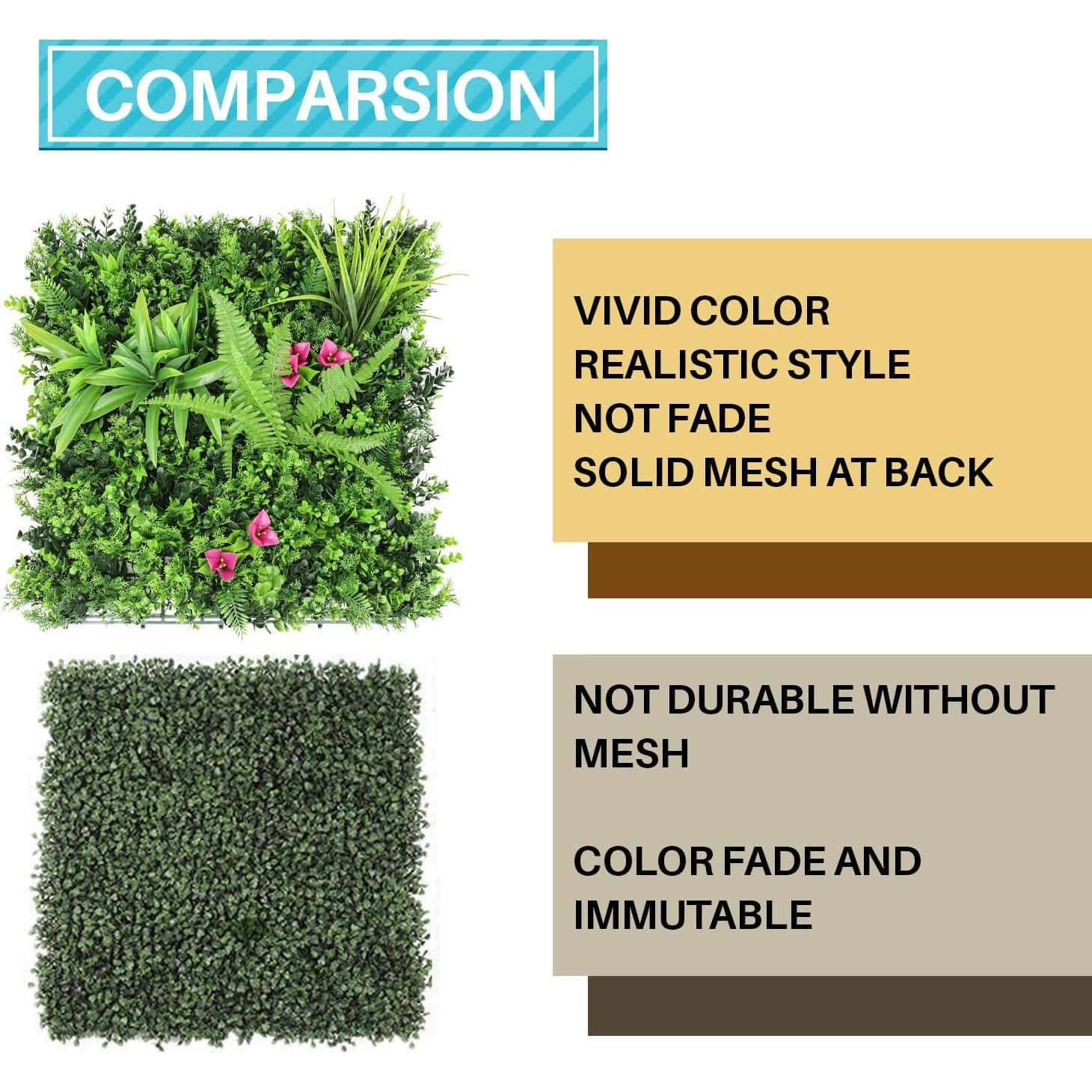 Paneles de Boxwood Artificial COARBOR 8 Piezas 50x50 cm