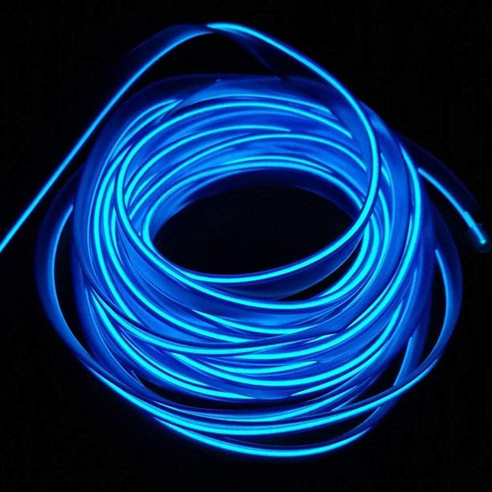 ABALDI Cable EL Neon de 5m Azul para Decoración de Coche