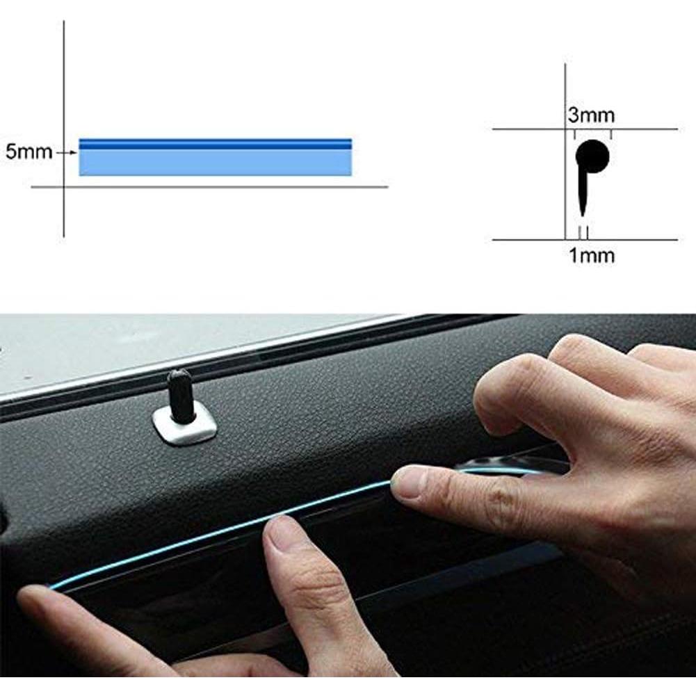 ABALDI Cable EL Neon de 5m Azul para Decoración de Coche