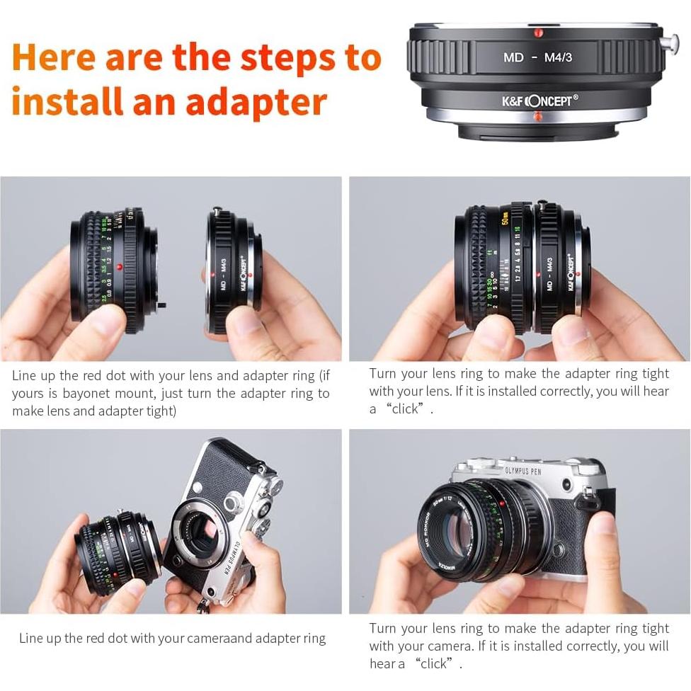Adaptador K&F Concept Minolta MD a Micro 4/3 - Alta Calidad