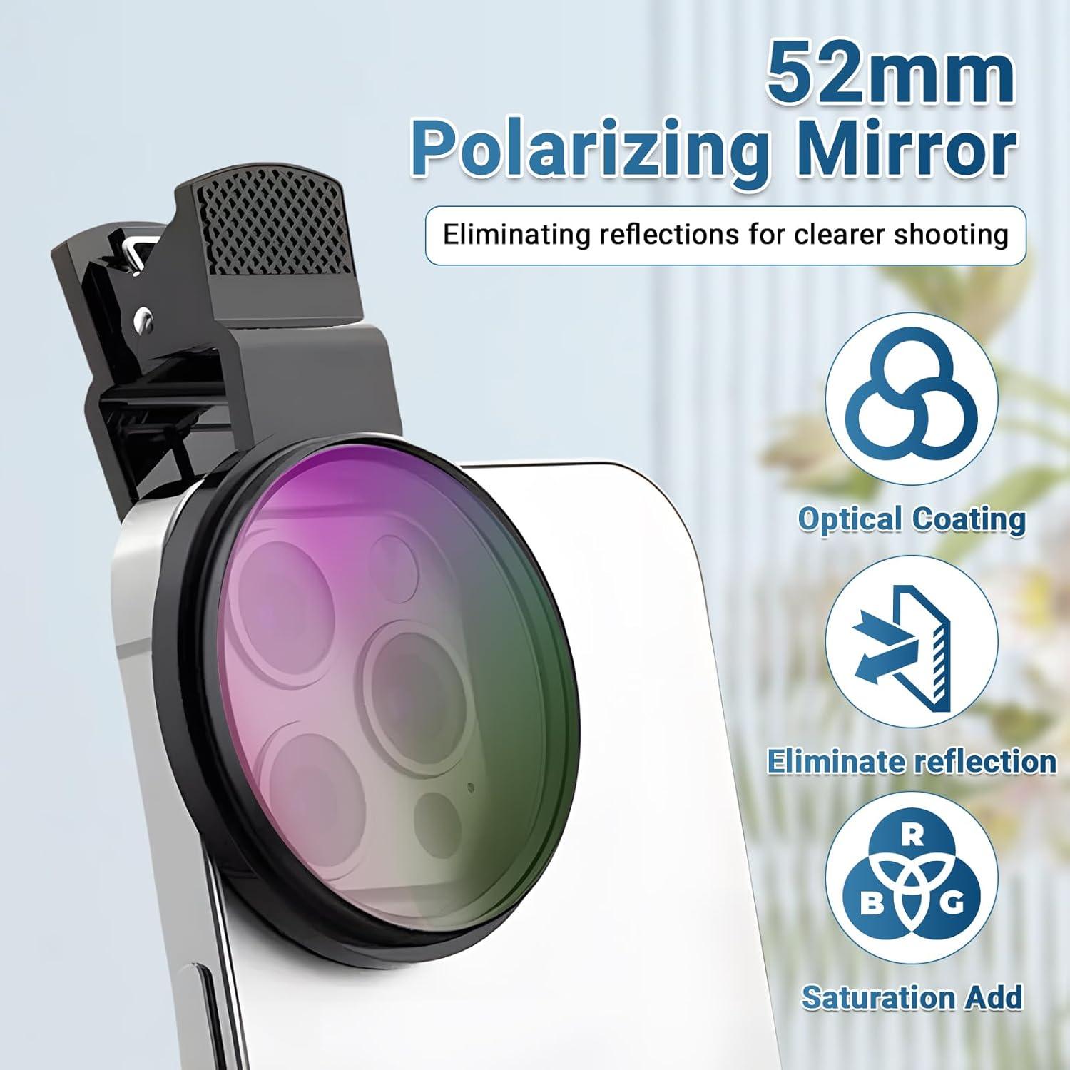 Filtro Polarizador 52mm OMASUNB CPL para Smartphones