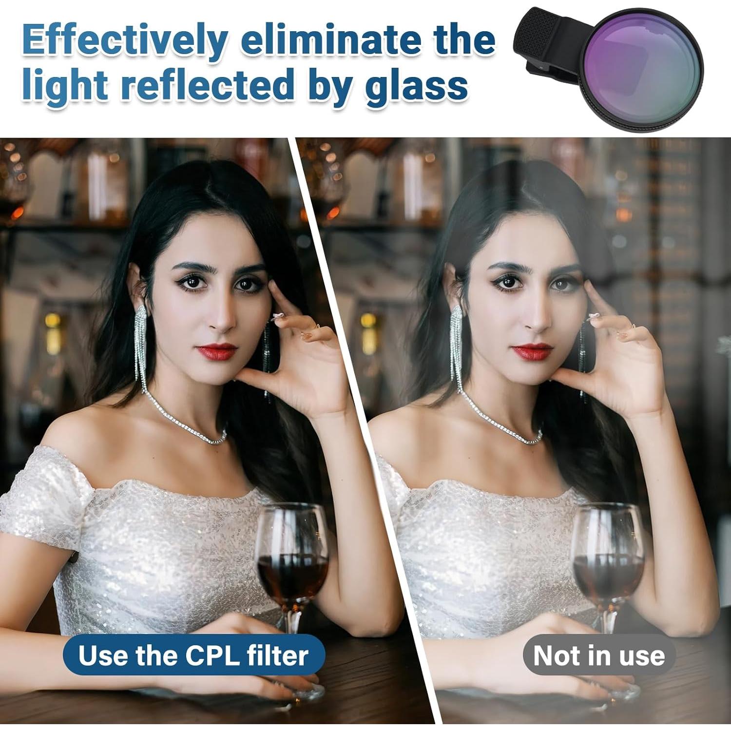 Filtro Polarizador 52mm OMASUNB CPL para Smartphones