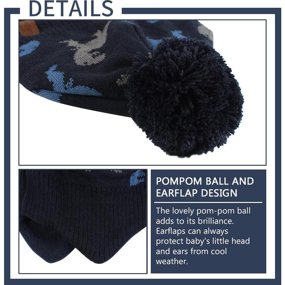 Gorro y bufanda de invierno JANGANNSA para bebé unisex