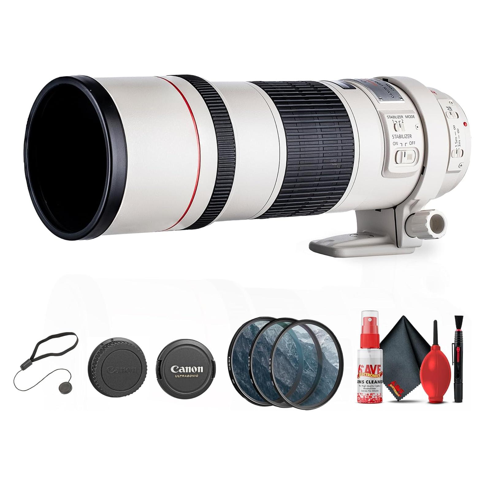 Lente Canon EF 300mm f/4L IS USM Telefoto Profesional + Kit