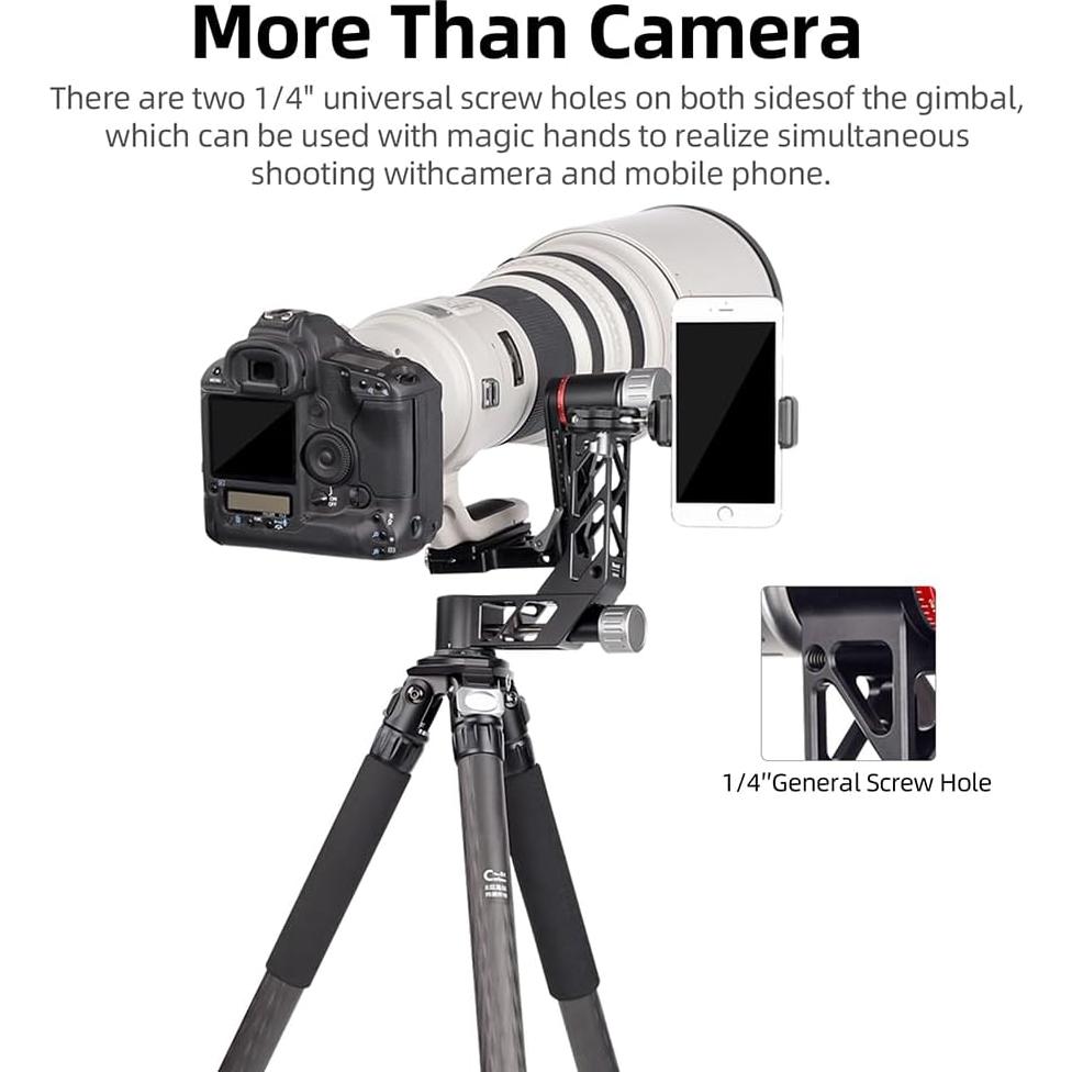 Cabezal de trípode XILETU 360° con placa QR Arca-Swiss 25kg