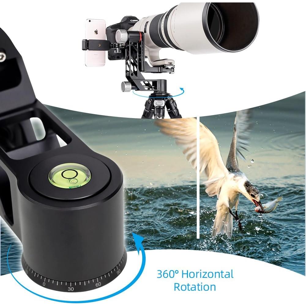 Cabezal de trípode XILETU 360° con placa QR Arca-Swiss 25kg