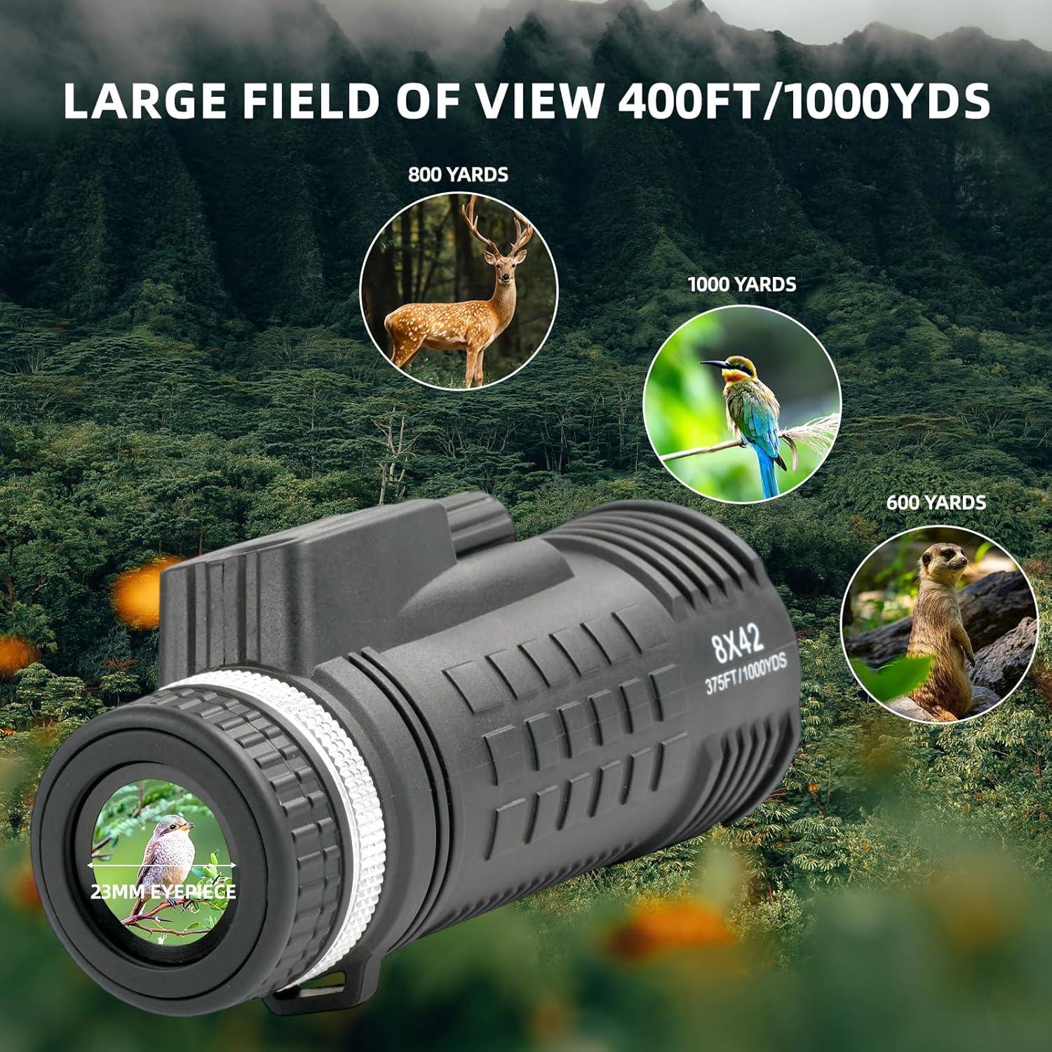 Telescopio Monocular BOSTRON 8X42 Impermeable con Brújula