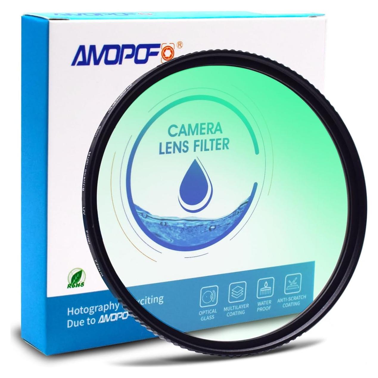 Filtro UV HD AMOPOFO 39mm Ultra Delgado 16 Capas