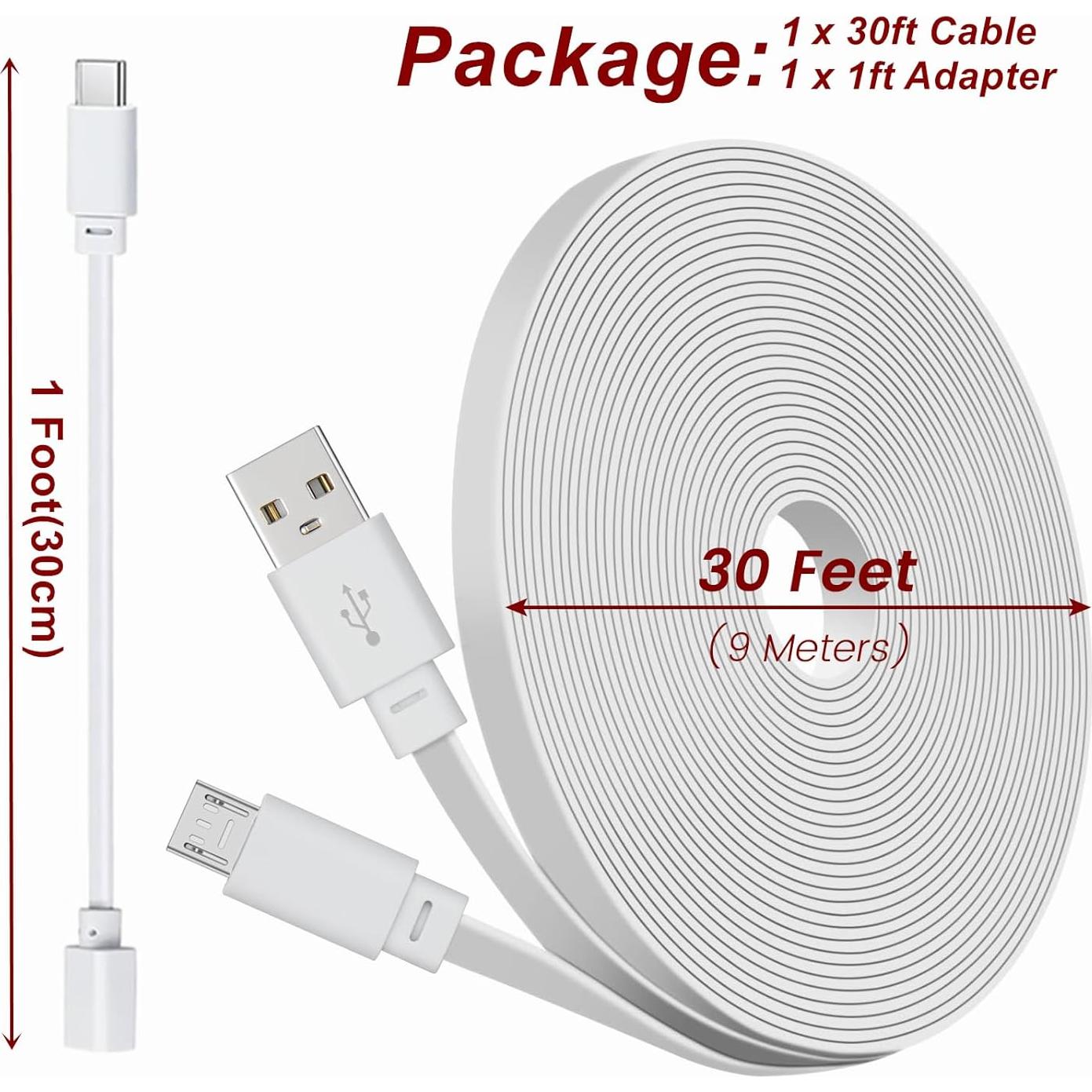 Cable de Extensión de Alimentación Weishan 9m USB-C Blanco