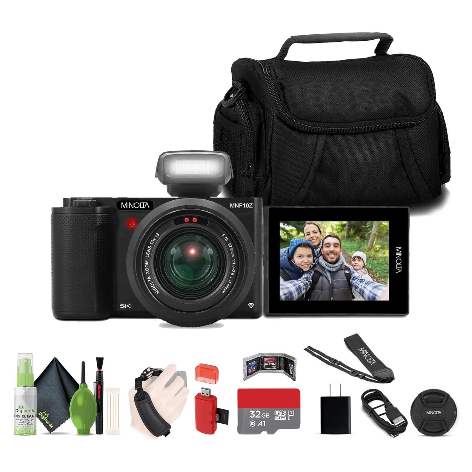 Cámara Digital Minolta MNF10Z 72MP 5K UHD Zoom 10x Negra