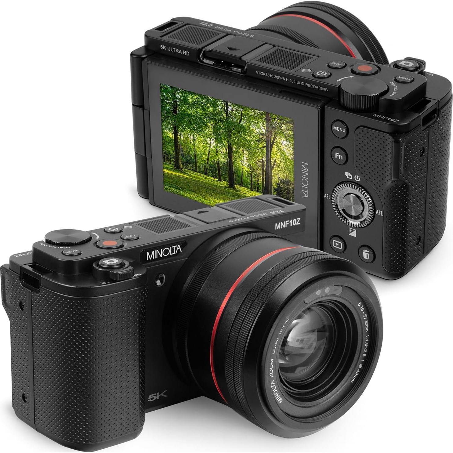 Cámara Digital Minolta MNF10Z 72MP 5K UHD Zoom 10x Negra