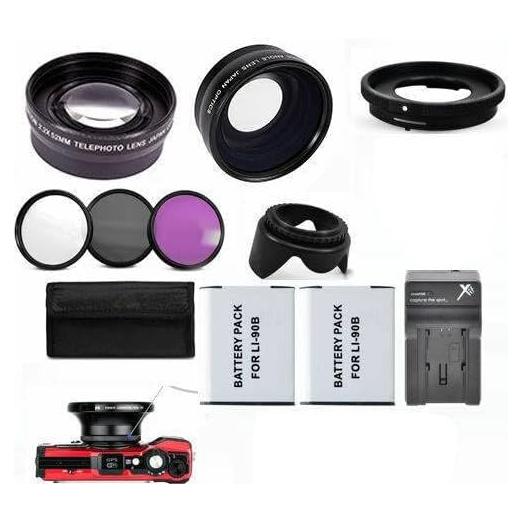 Lente Ojo de Pez 0.43X + Macro + Cargador + 2 Baterías Olympus TG5