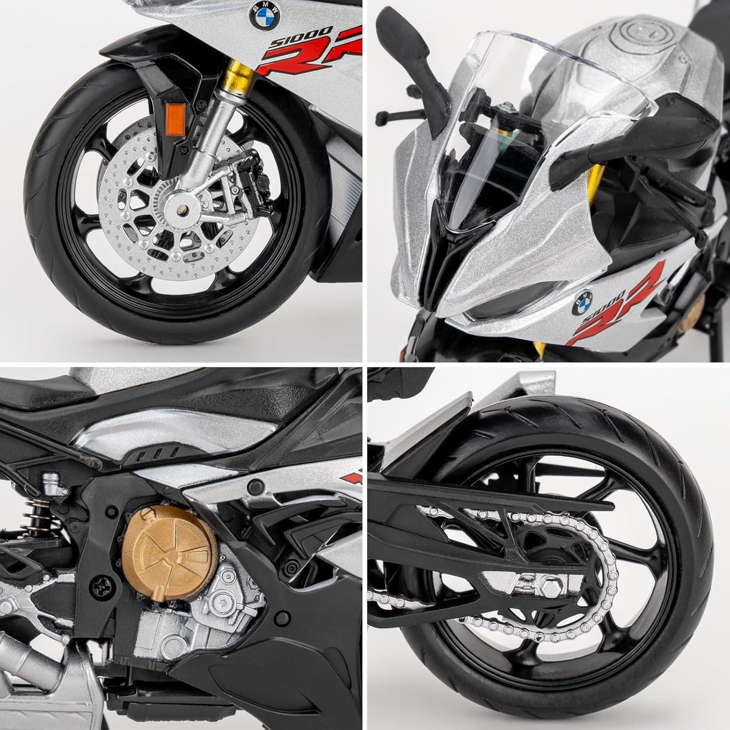 Motocicleta Diecast 1:12 BMW S1000RR Plata RMZ City