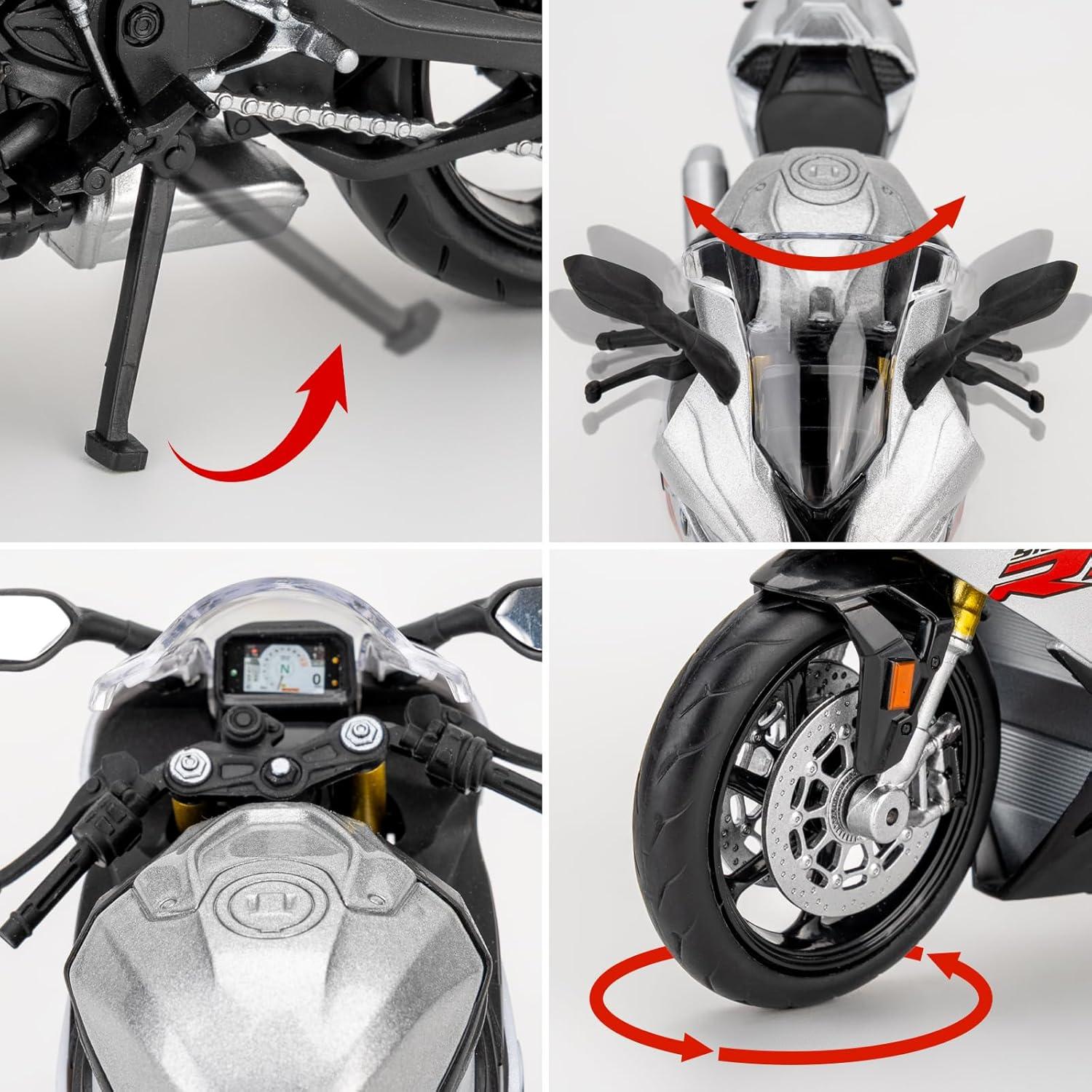 Motocicleta Diecast 1:12 BMW S1000RR Plata RMZ City