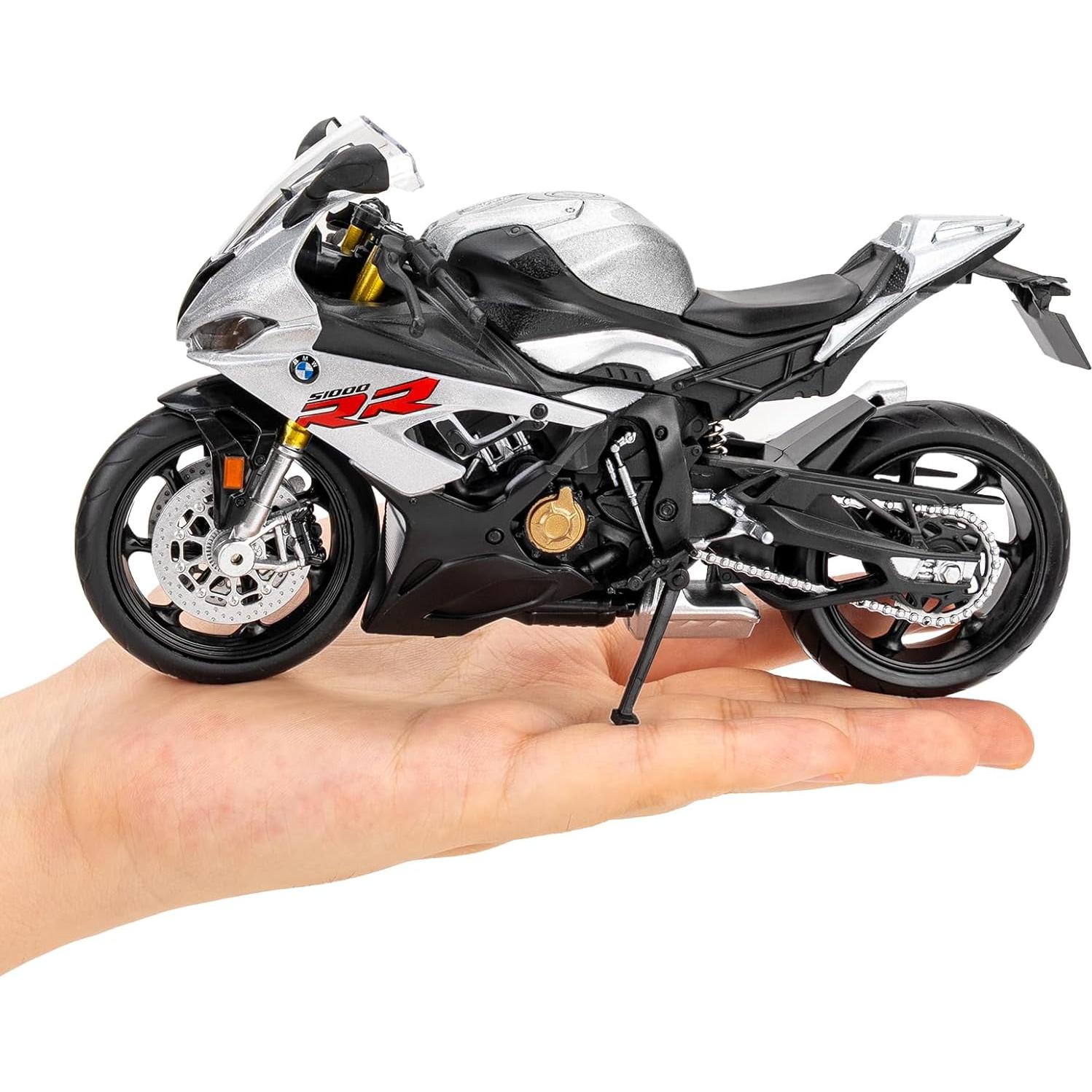 Motocicleta Diecast 1:12 BMW S1000RR Plata RMZ City