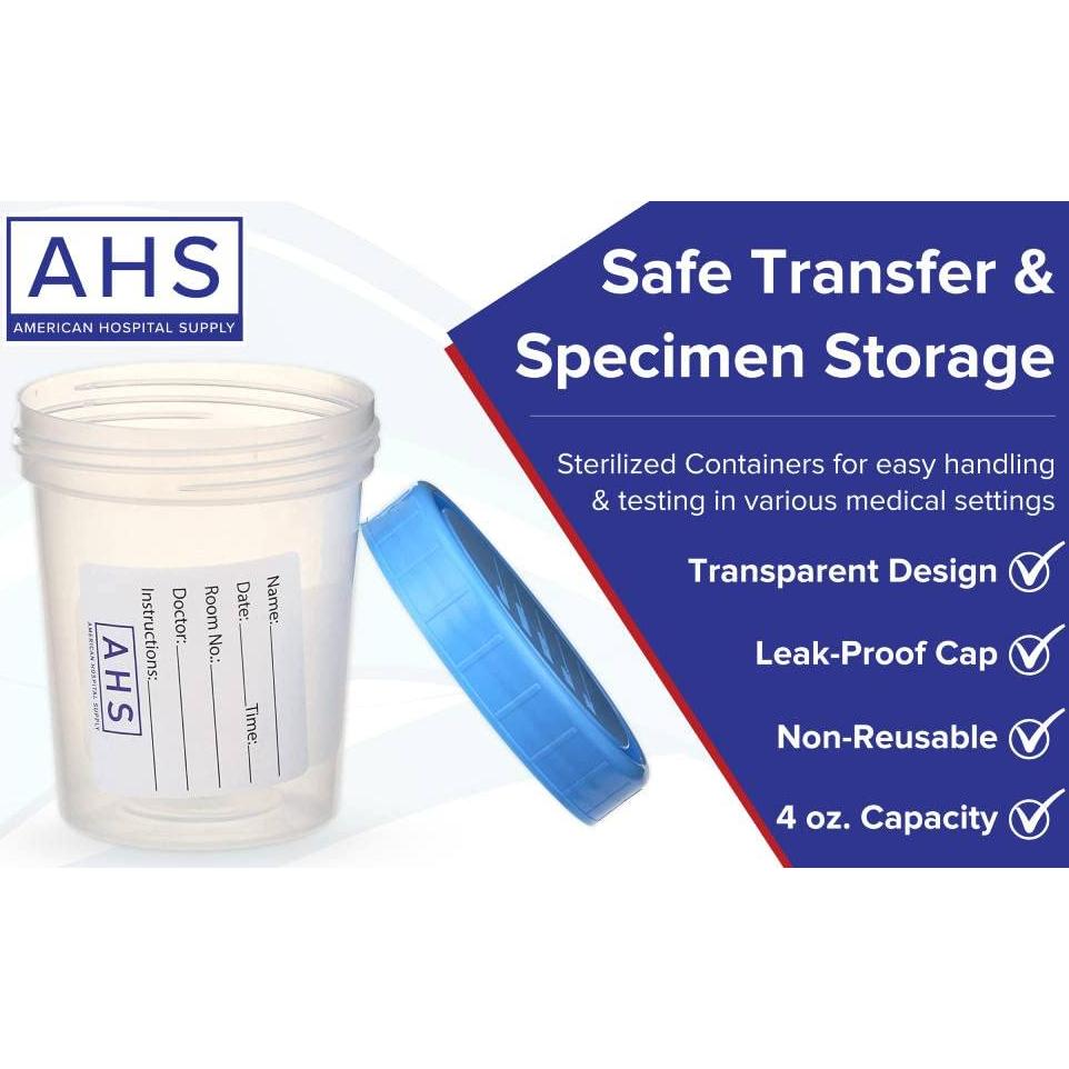 Copas de Muestra Estériles AHS 113.4 ml - Paquete de 10