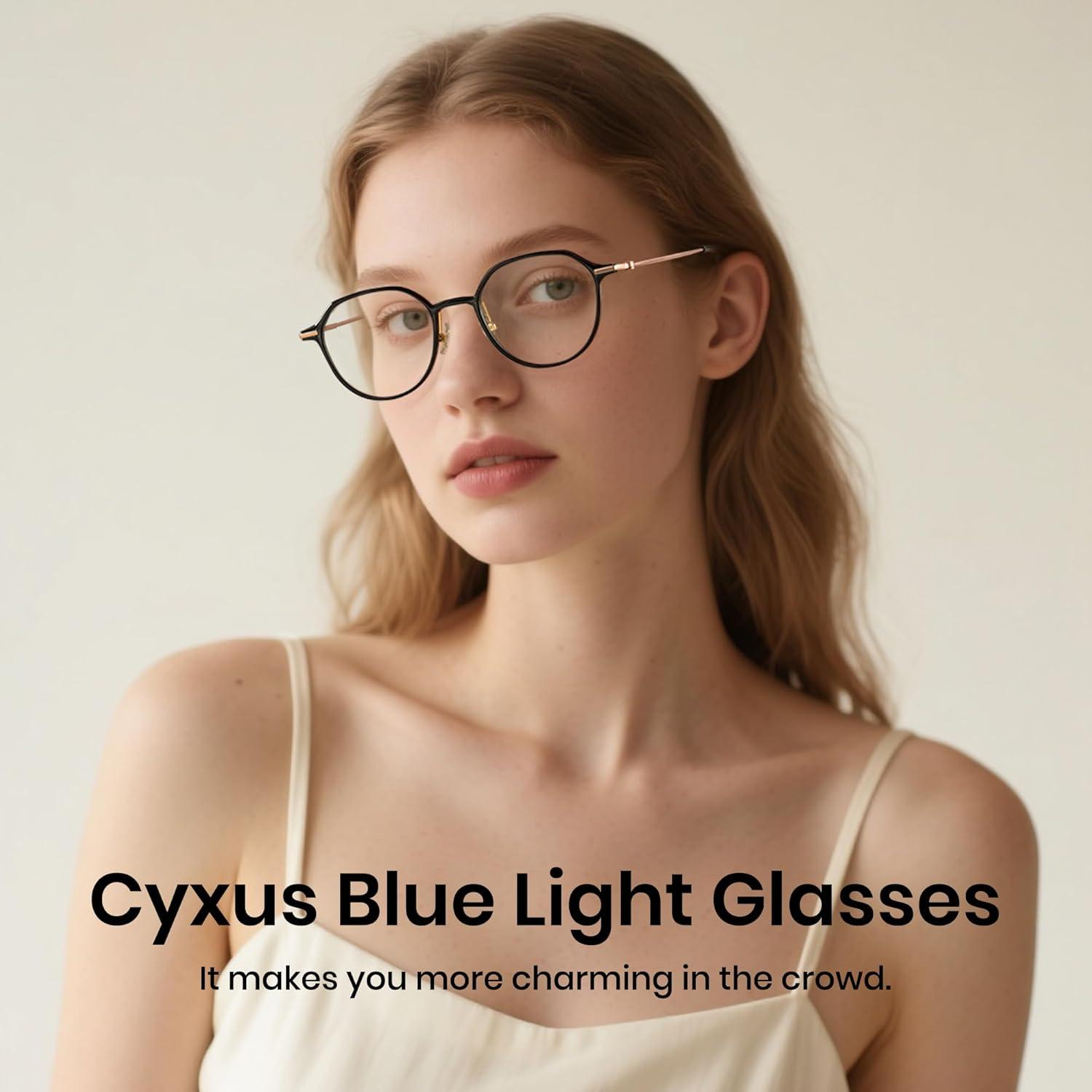 Gafas de luz azul Cyxus de titanio UV400 para computadora