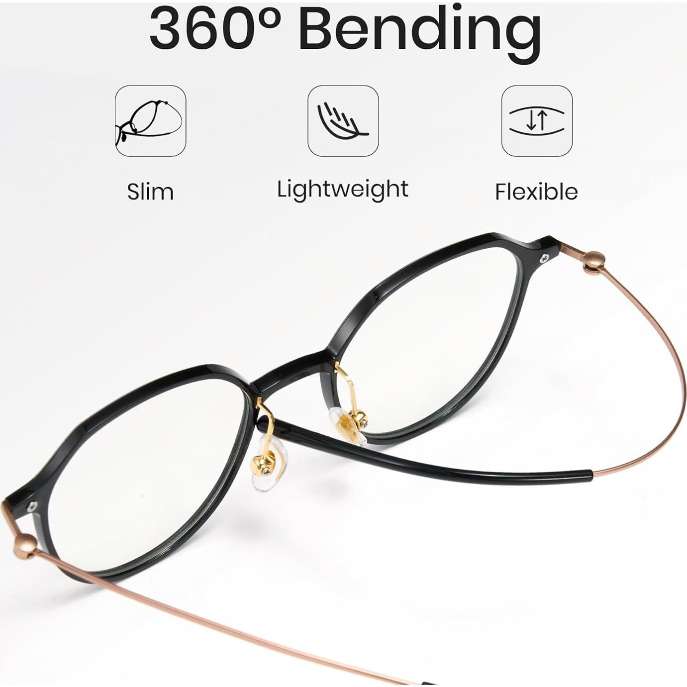 Gafas de luz azul Cyxus de titanio UV400 para computadora