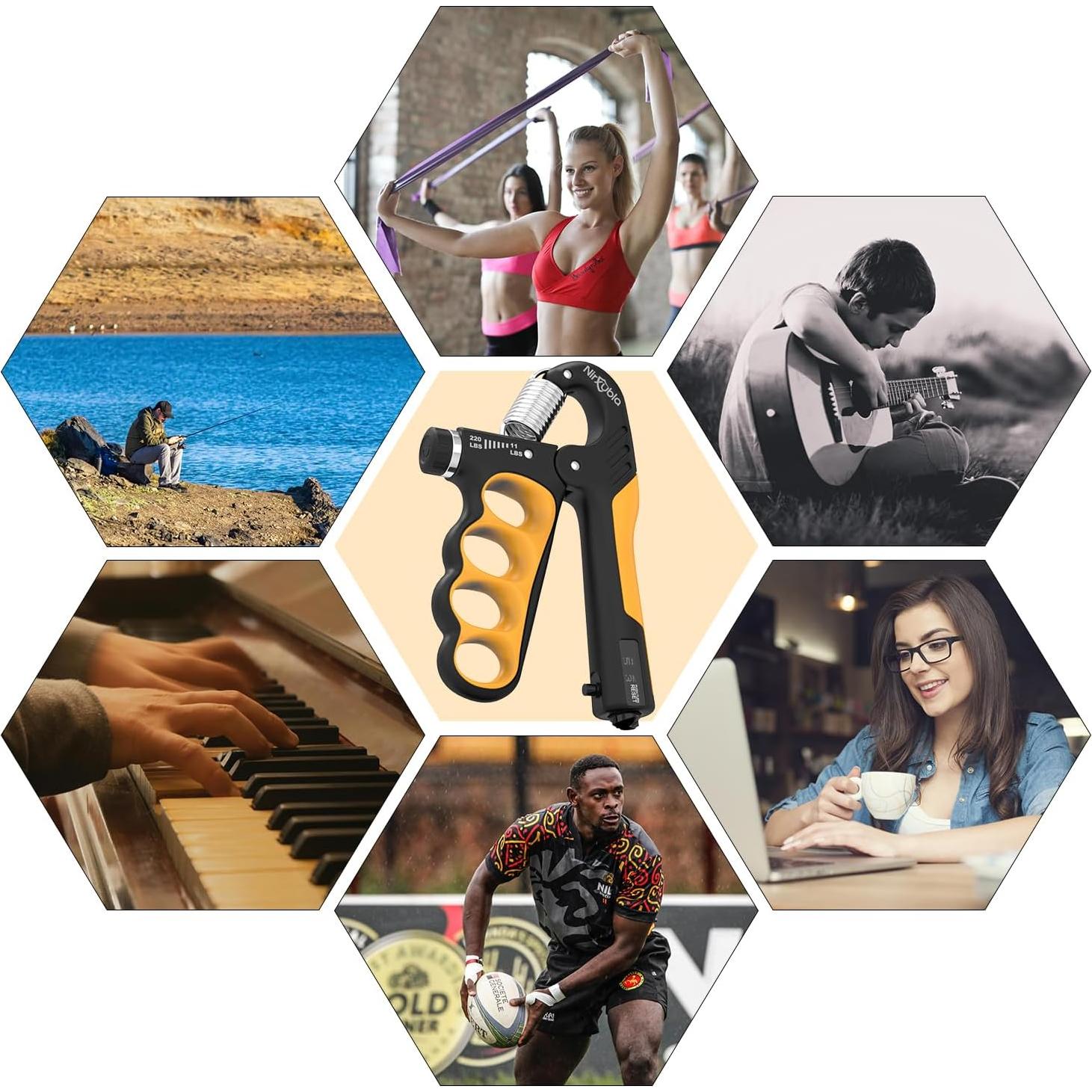 Entrenador de Fuerza de Agarre Nirxubla 11-100 kg con Contador