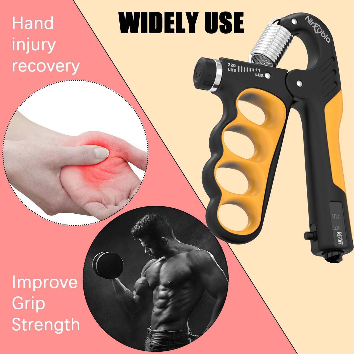 Entrenador de Fuerza de Agarre Nirxubla 11-100 kg con Contador