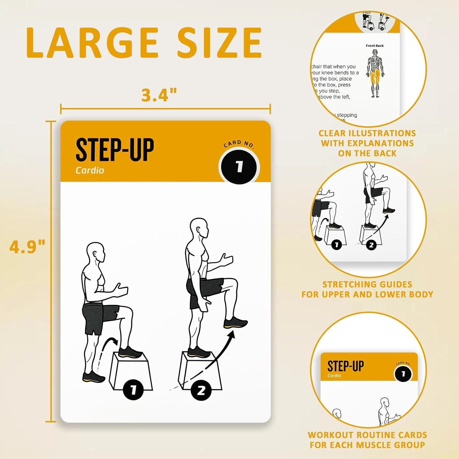 Tarjetas de Ejercicio ELAORY 62 Piezas Fitness en Casa