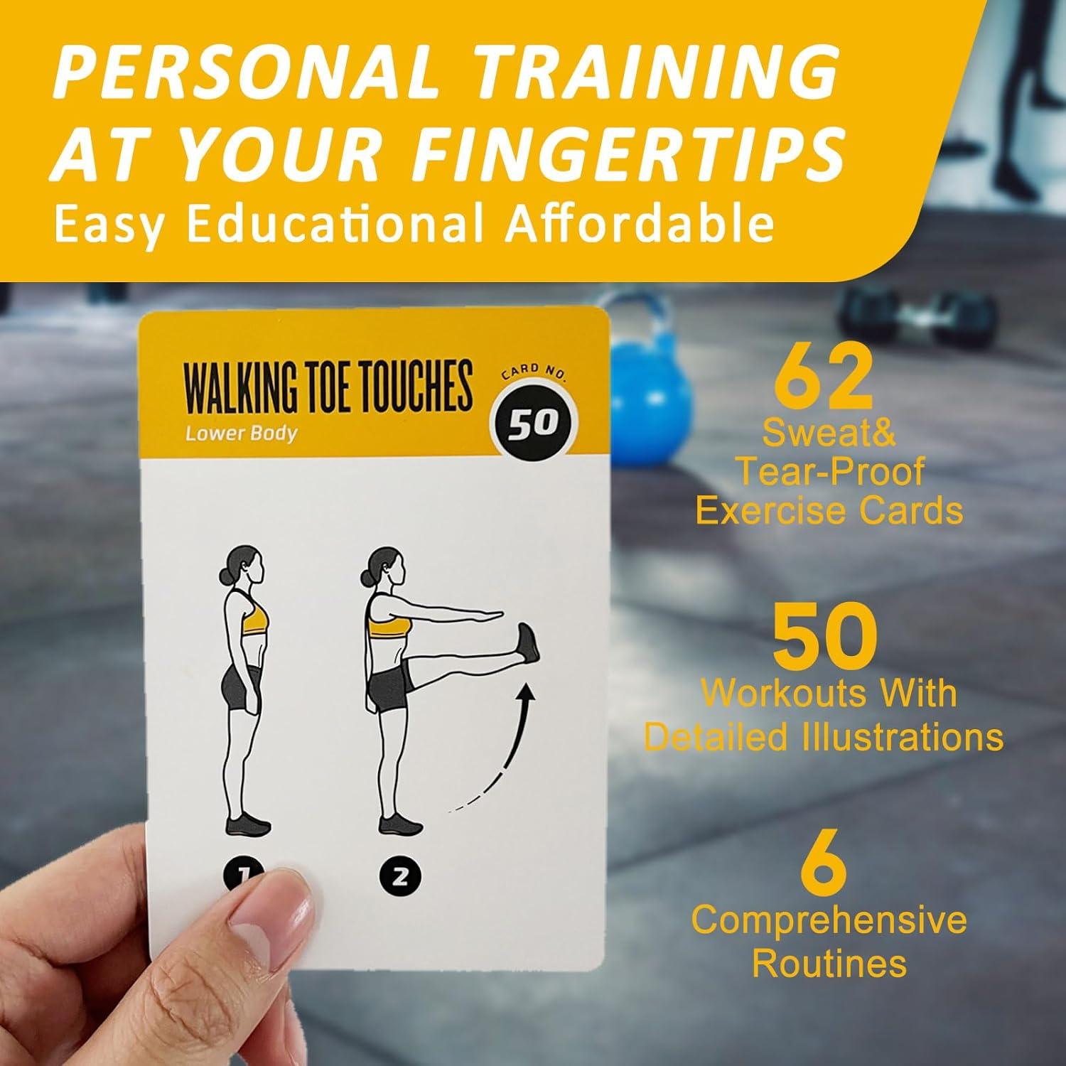 Tarjetas de Ejercicio ELAORY 62 Piezas Fitness en Casa