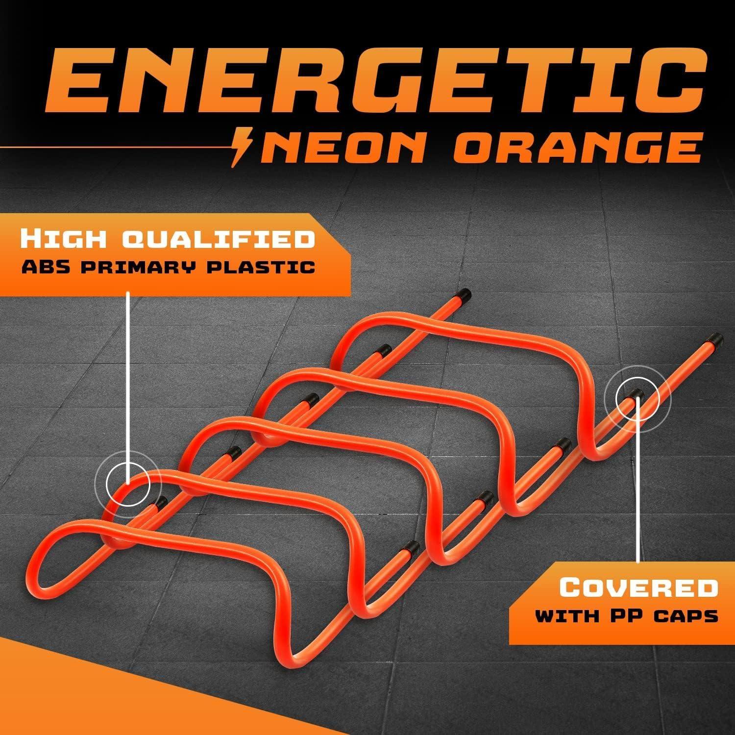 Vallas de Agilidad Yes4All QDPY Naranja Neón - Paquete de 10