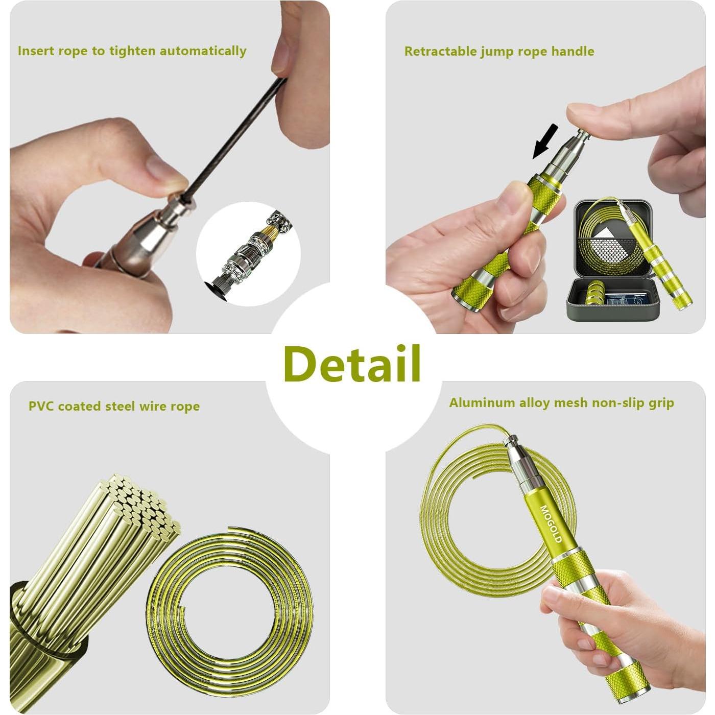 Cuerda de Salto Rápida MOGOLD T35 Ajustable PVC 2.74m