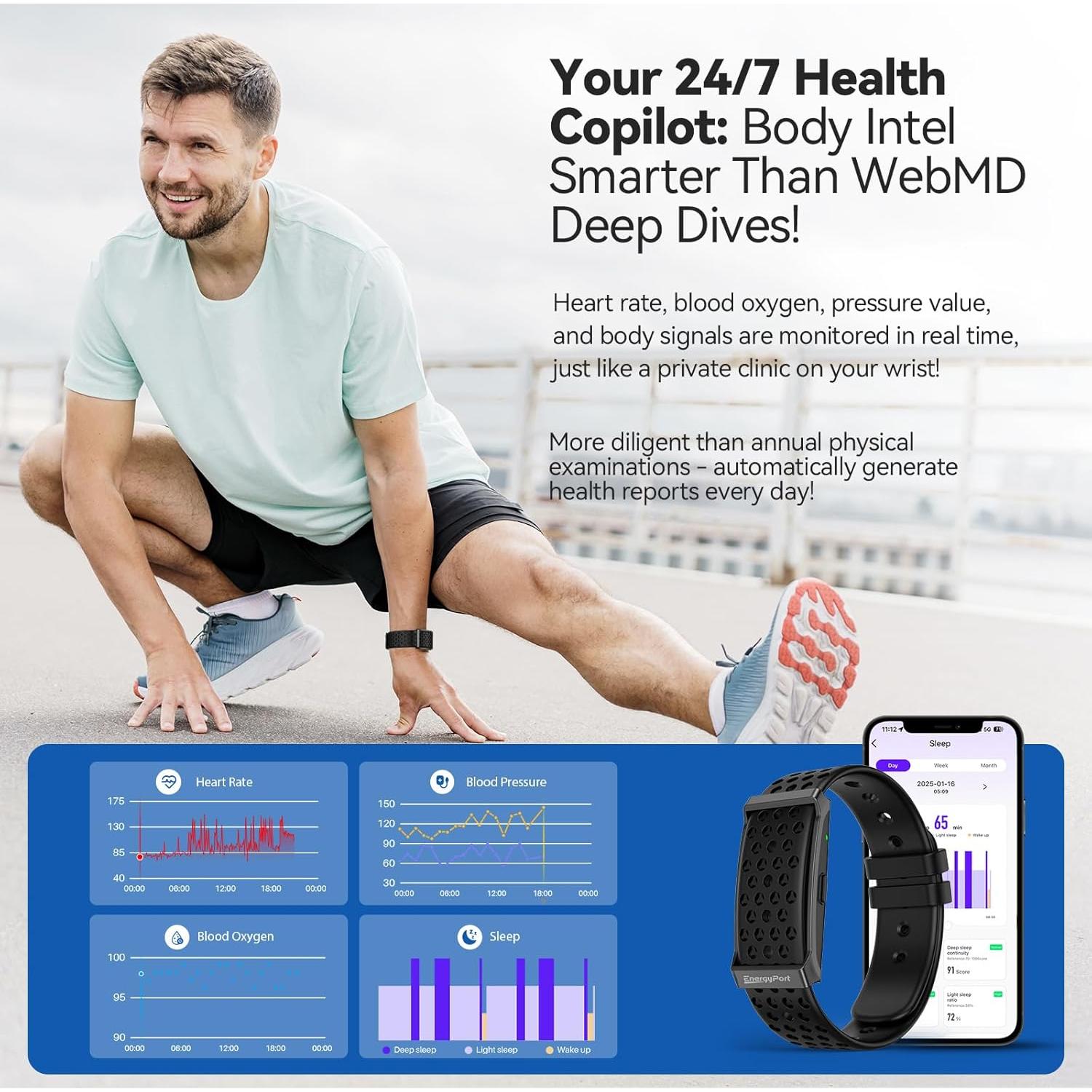 Pulsera Inteligente EnergyPort H29, Monitoreo Salud y Fitness