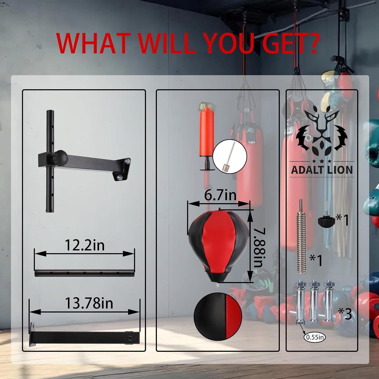 Bolsa de Velocidad ADALT LION Ajustable para Boxeo 67cm