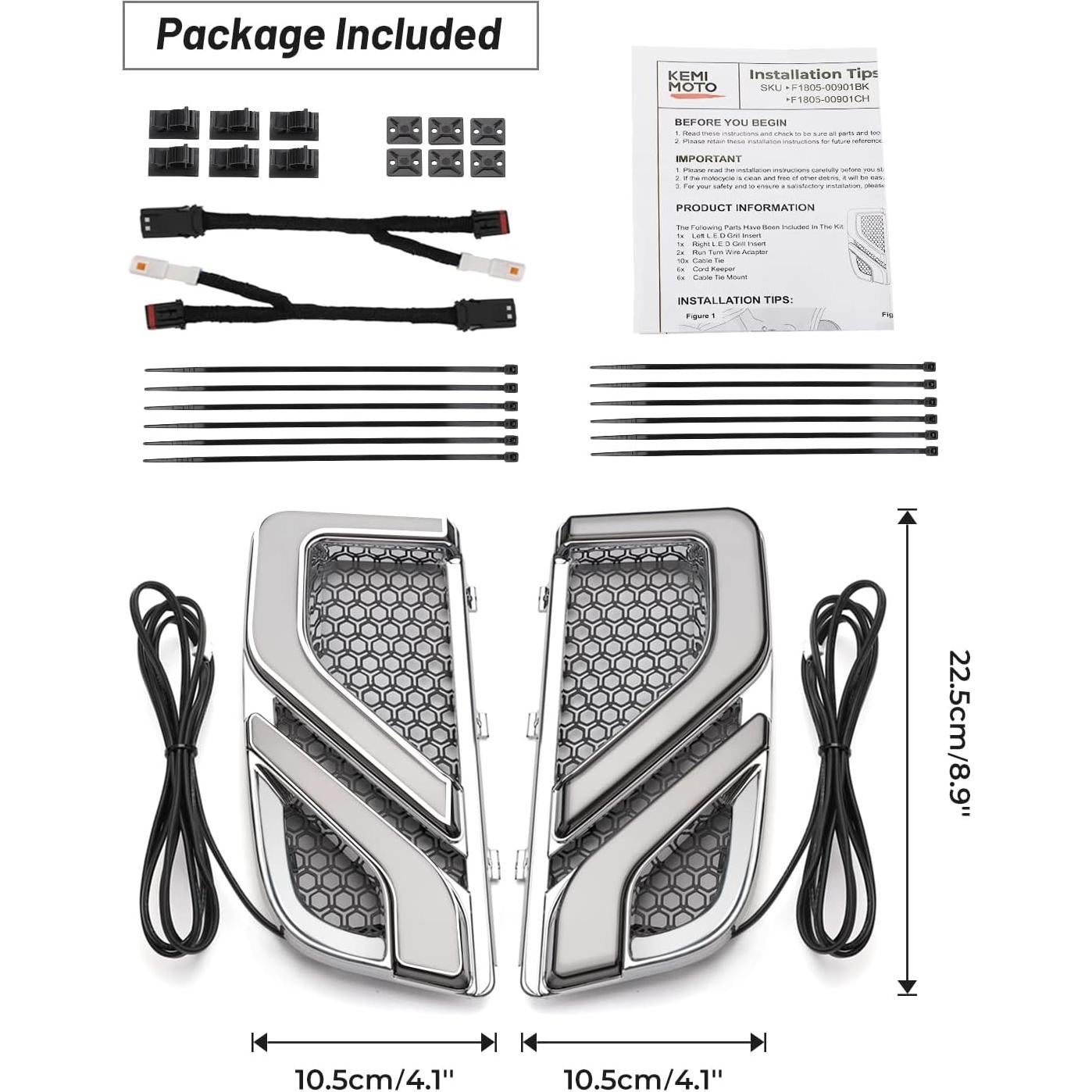 KEMIMOTO Luz LED Motocicleta Touring 2014-2024 Cromo