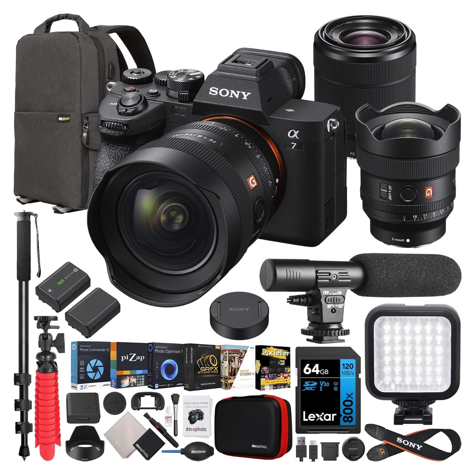 Cámara Sin Espejo Full Frame Sony Alpha 7 IV + 2 Lentes y Accesorios