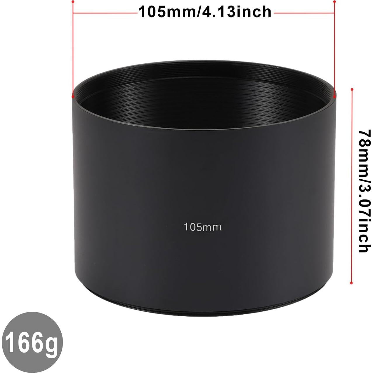 Sombrero de Lente de Metal 105mm JLWIN Antirreflejo