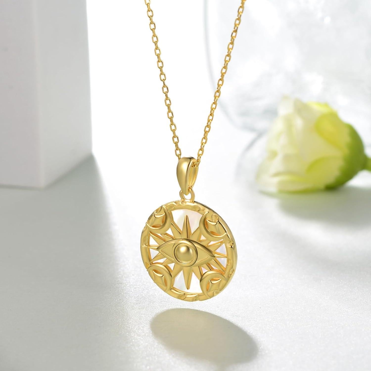 Collar Ojo Maligno Oro para Mujeres en Plata de Ley 925