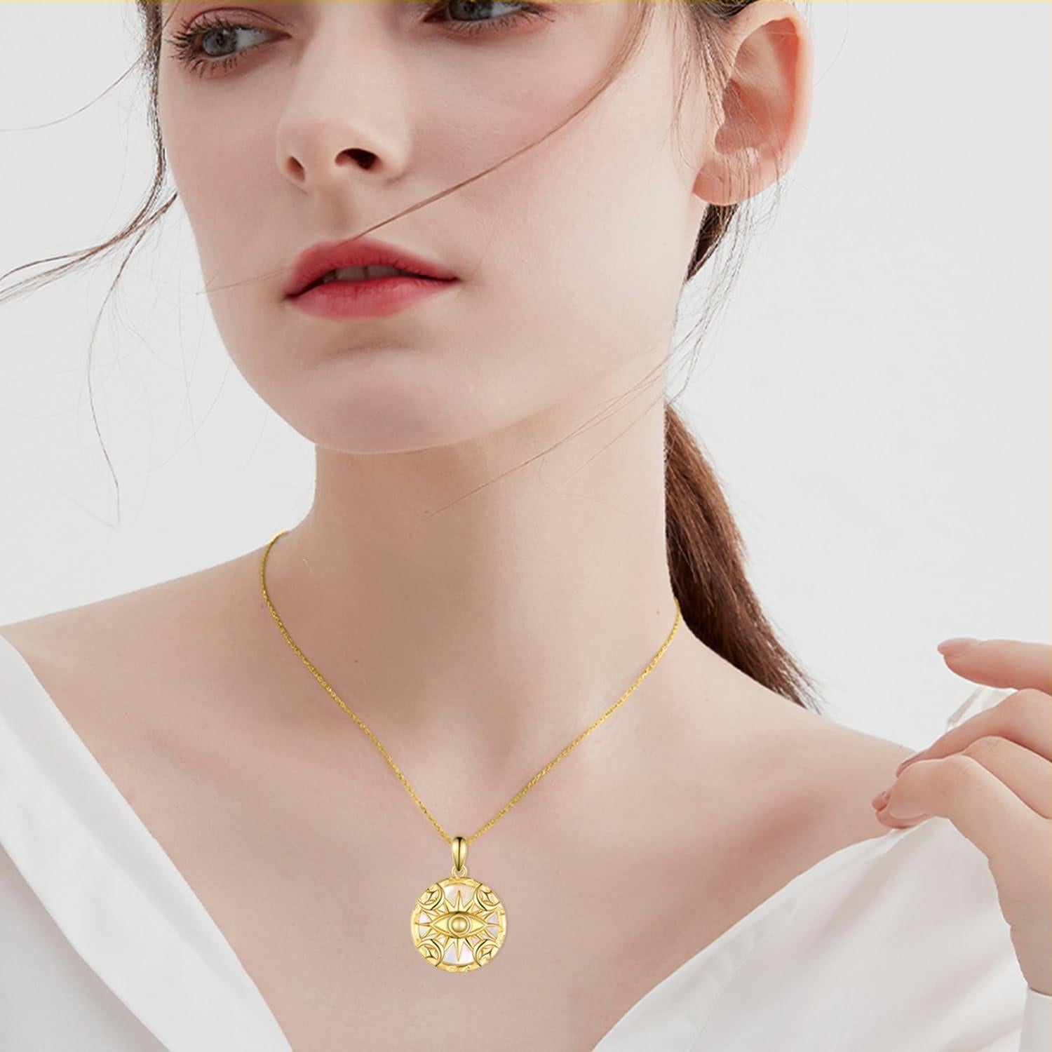 Collar Ojo Maligno Oro para Mujeres en Plata de Ley 925